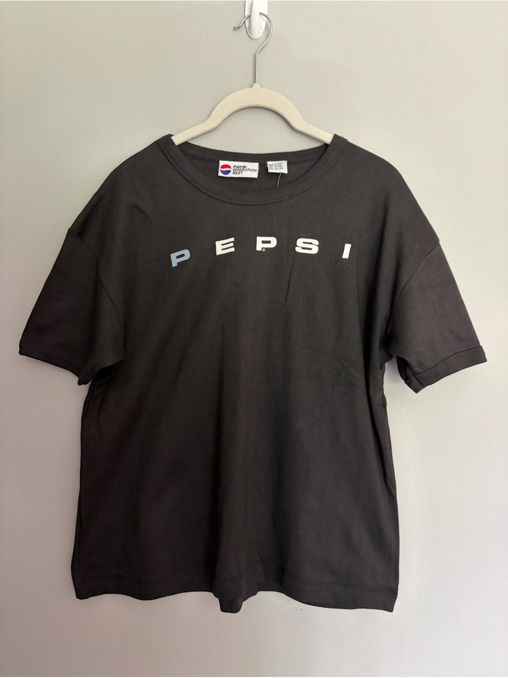 NWT Vintage PEPSI GENERATION NEXT Spell Out T Shirt 2000s Soda Black Size L/XL